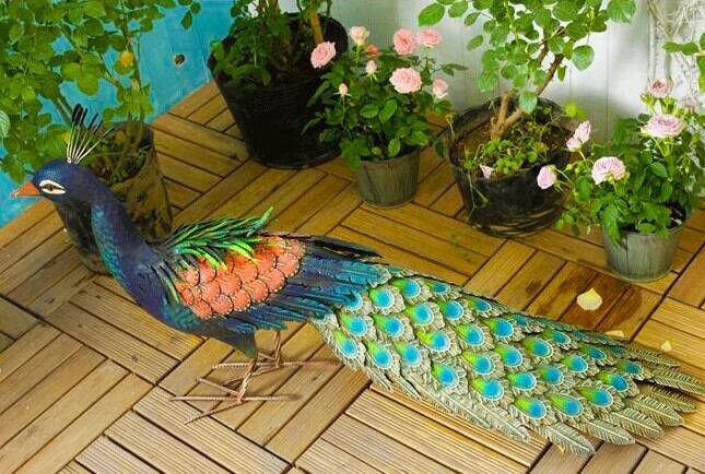 ガーデン オブジェ 孔雀 置物 ガーデンオーナメント おしゃれ かわいい