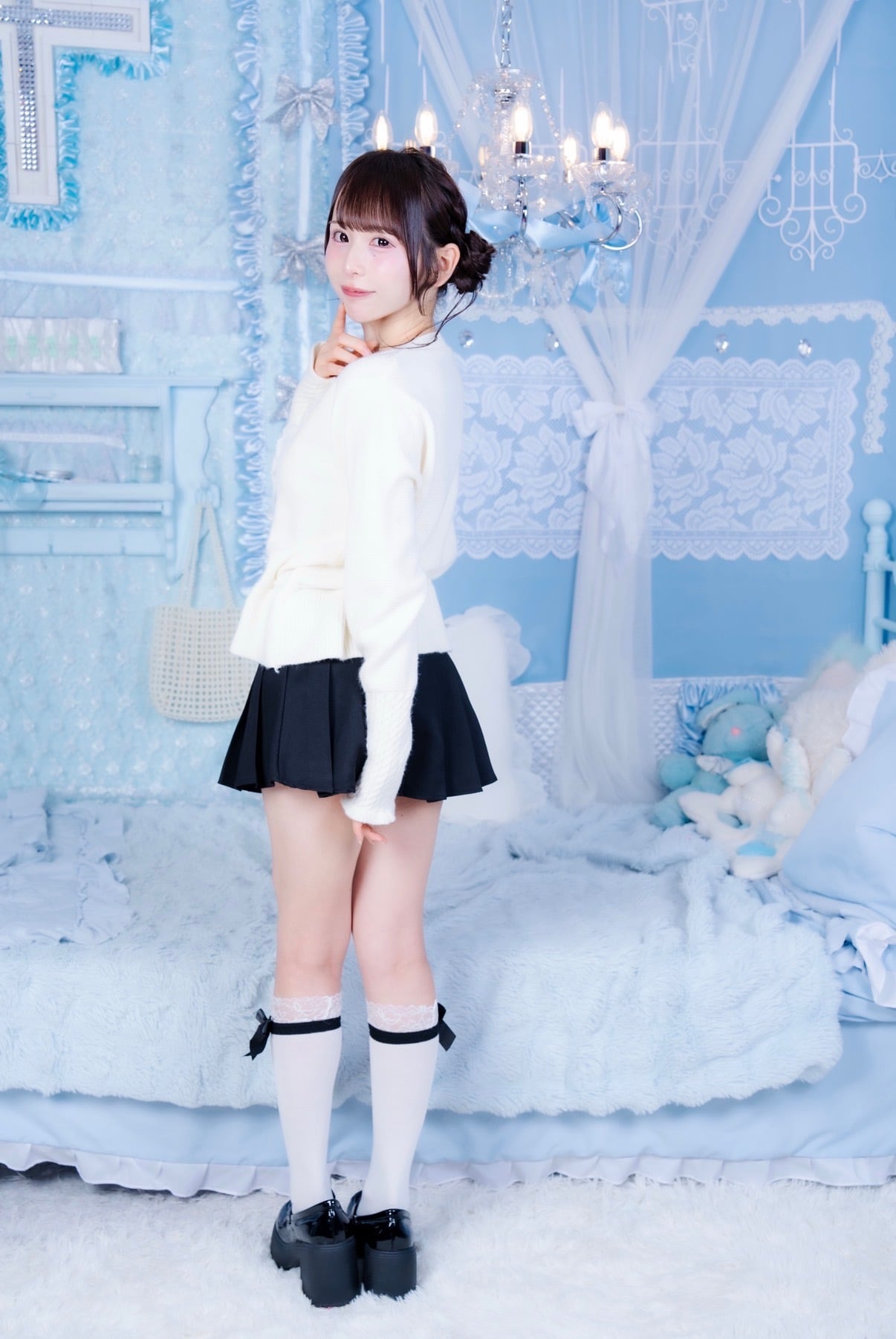 Sweet Ribbon Pleats Skirt