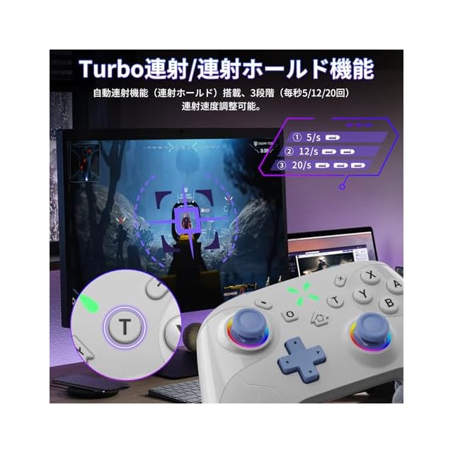 Switch 2 コントローラー 2025夏新 Sungale スイッチ 2 プロコン 背面