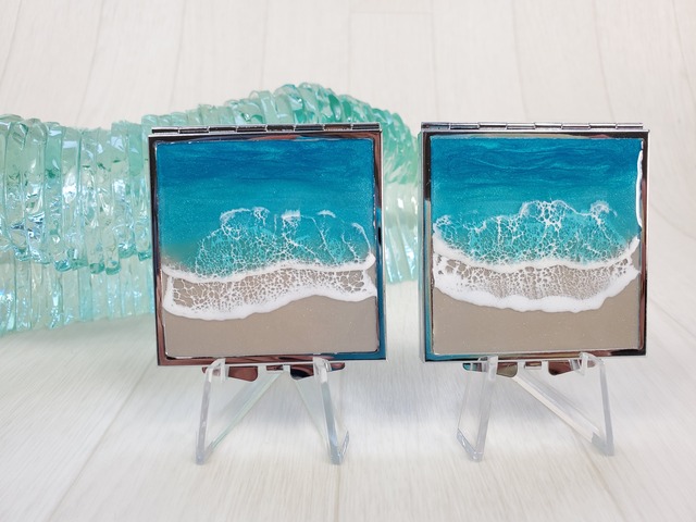 83.オーシャンレジンアート コンパクトミラー