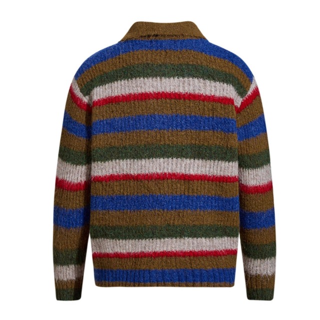 multicolor striped polo knit　マルチカラーボーダーポロニット　J1686