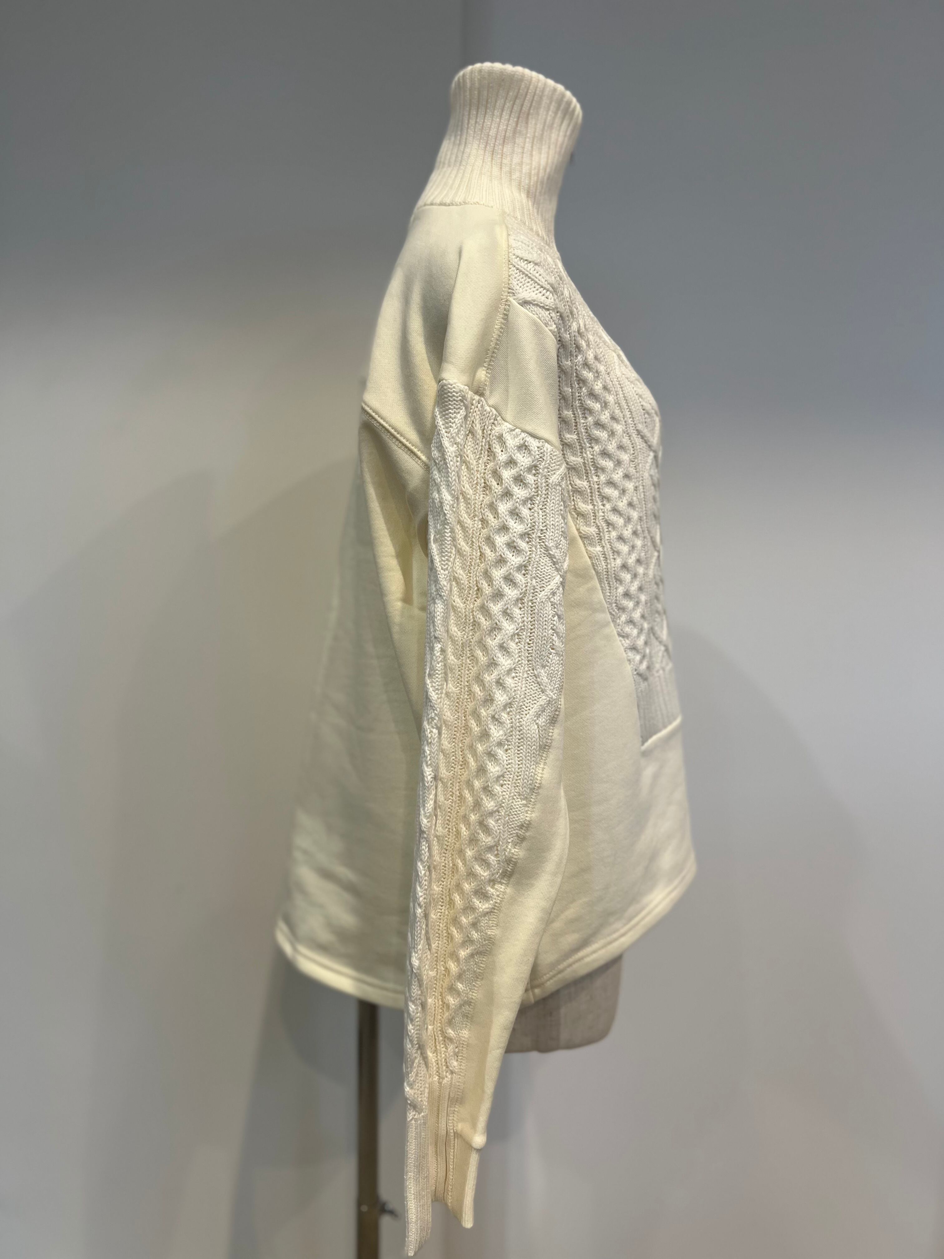 【SELECT】スウェット×ニット　ハーフZIP プルオーバー