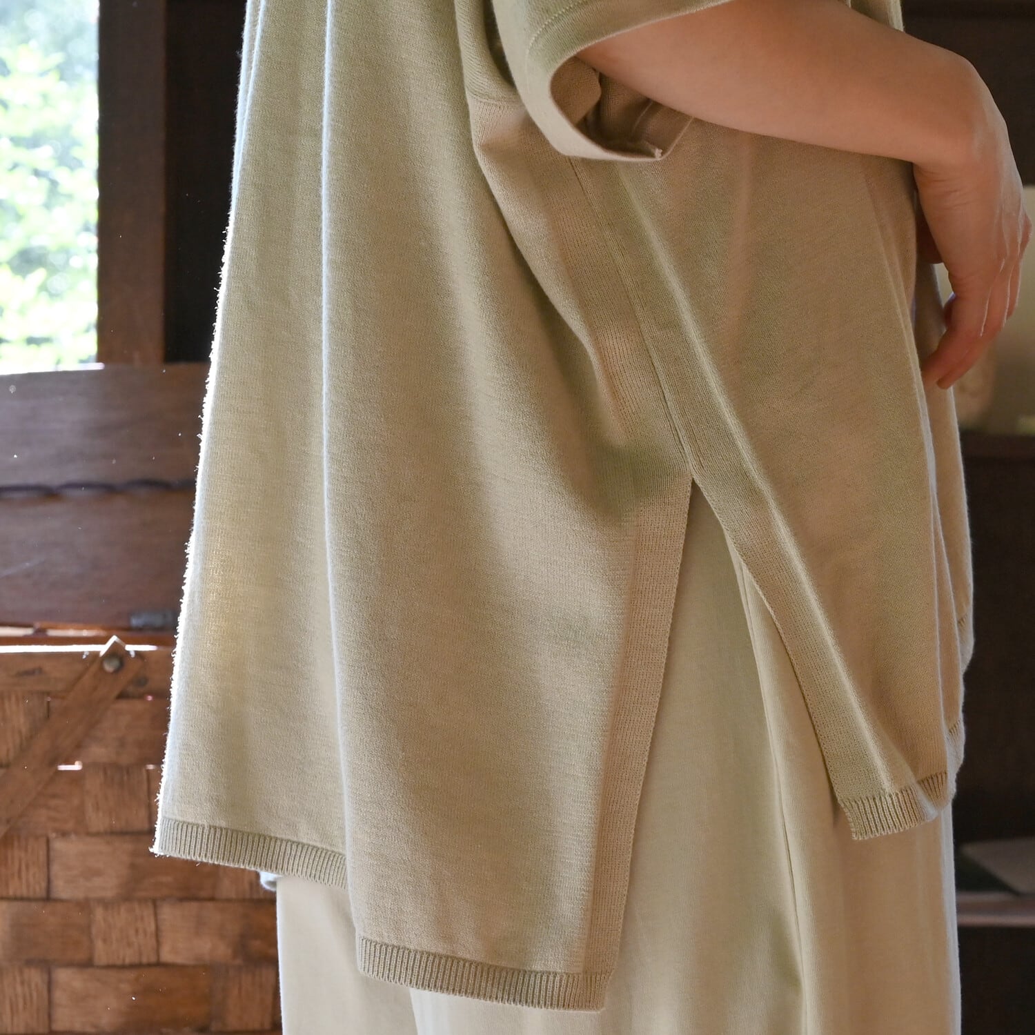 【sisam】フロントタイカーデ|オーガニックコットン