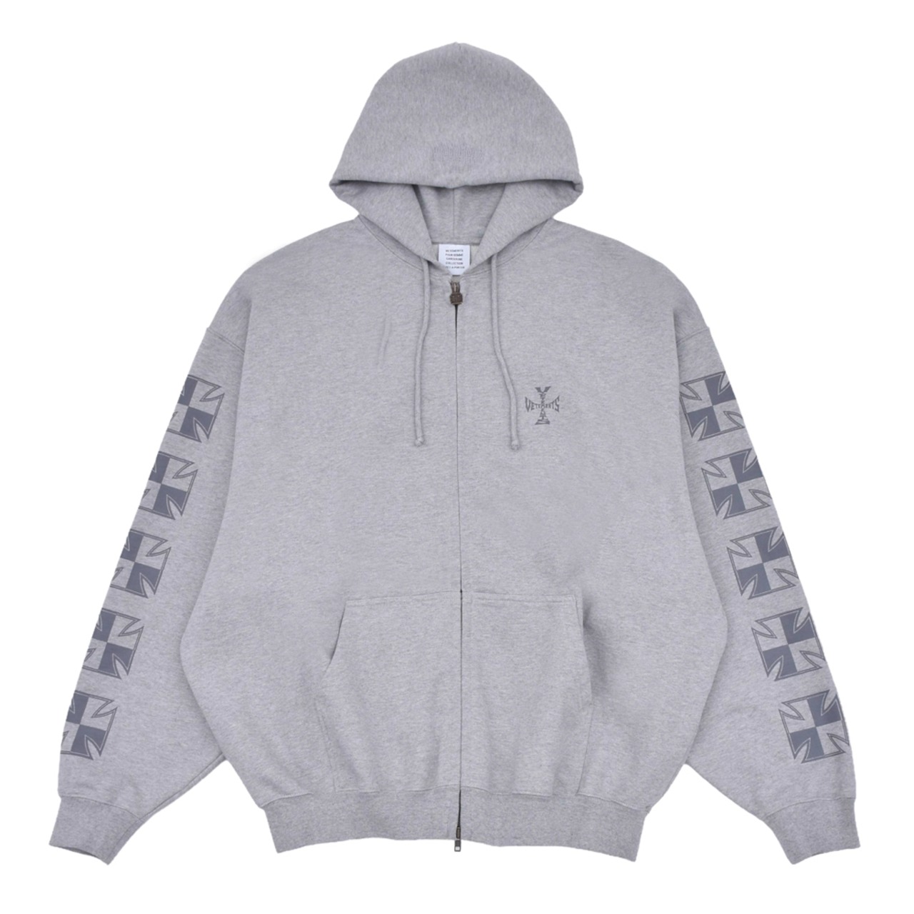 【VETEMENTS】EMBROIDERED BIKER CROSS SLEEVES ZIP-UP H - 5