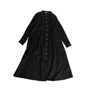 Stand-collar dress | black