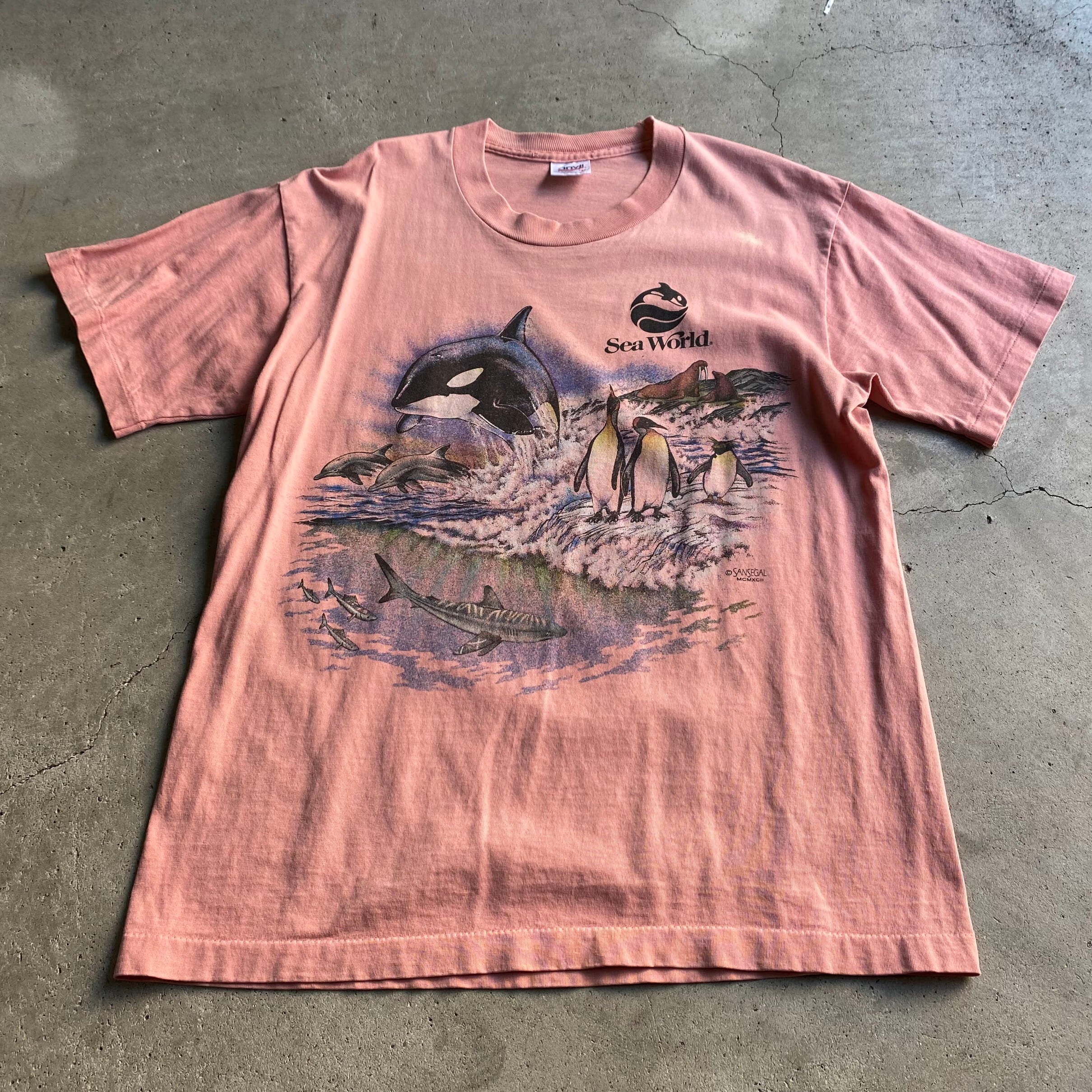 USA製 90年代 ”Sea World” 水族館 スーベニア アニマルプリントTシャツ
