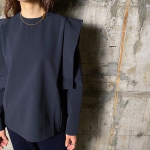 HYKE【ハイク】STRETCH POWER SHOULDER TOP (12325 / NAVY ).