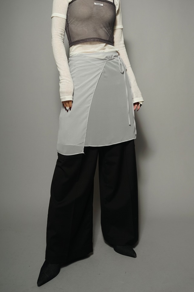 SEE-THROUGH  WRAP SKIRT (GRAY) 2403-62-05