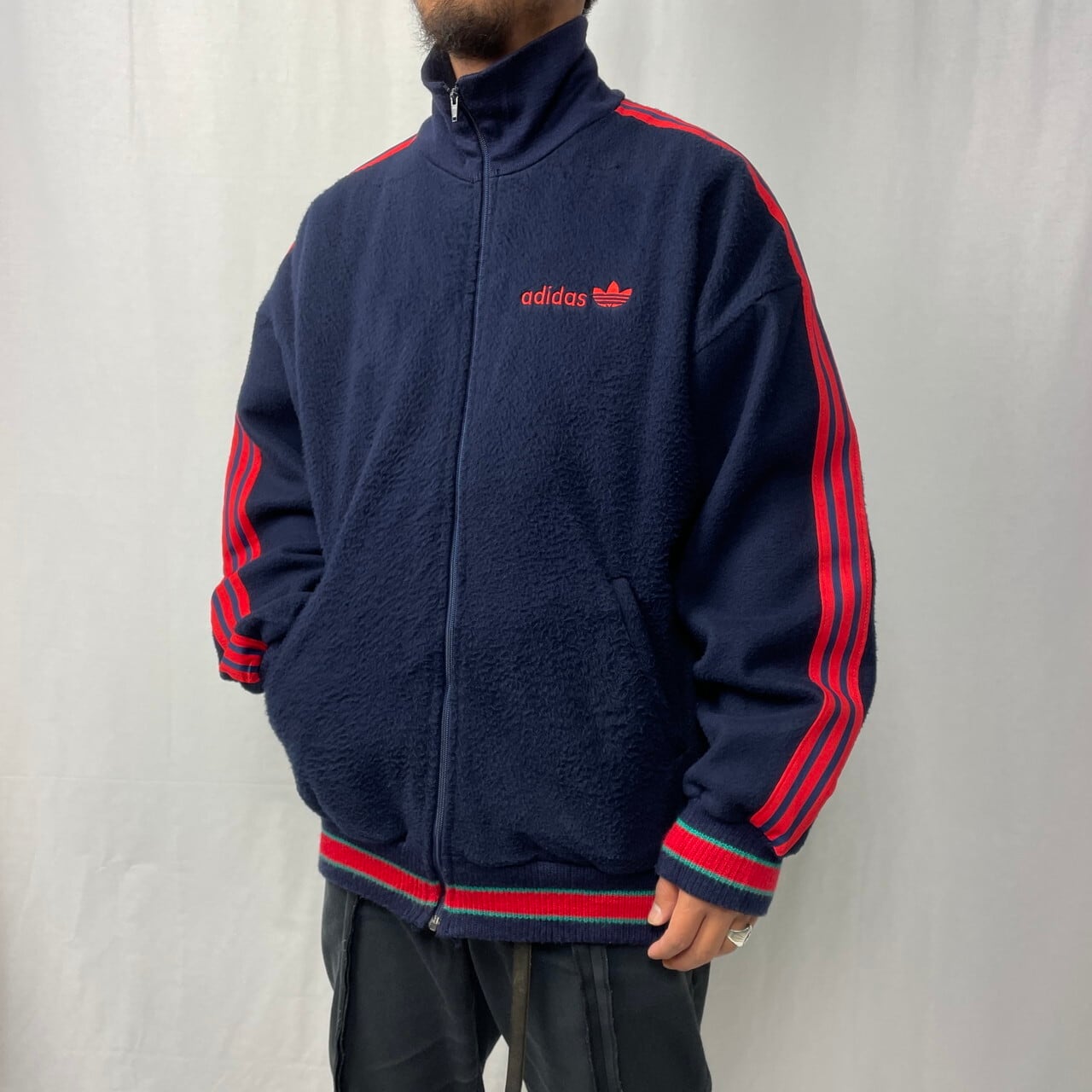 【adidas】アディダス　ボアジャケット　レッド　XL