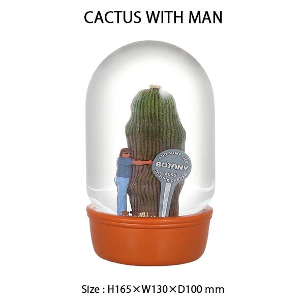 PLANTS WATER GLOBE CACTUS WITH MAN Lサイズ プランツ ウォーター