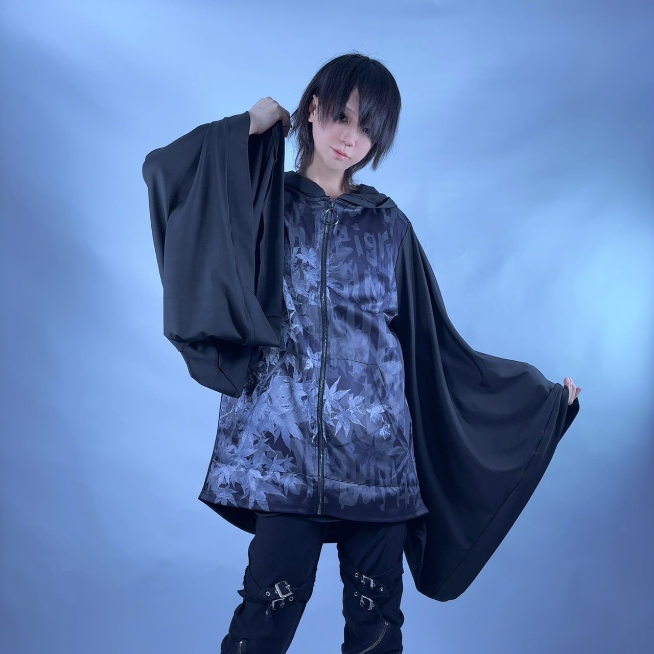 NieR〗紫 蝶柄着物袖ZIPパーカー Tops | NIER CLOTHING