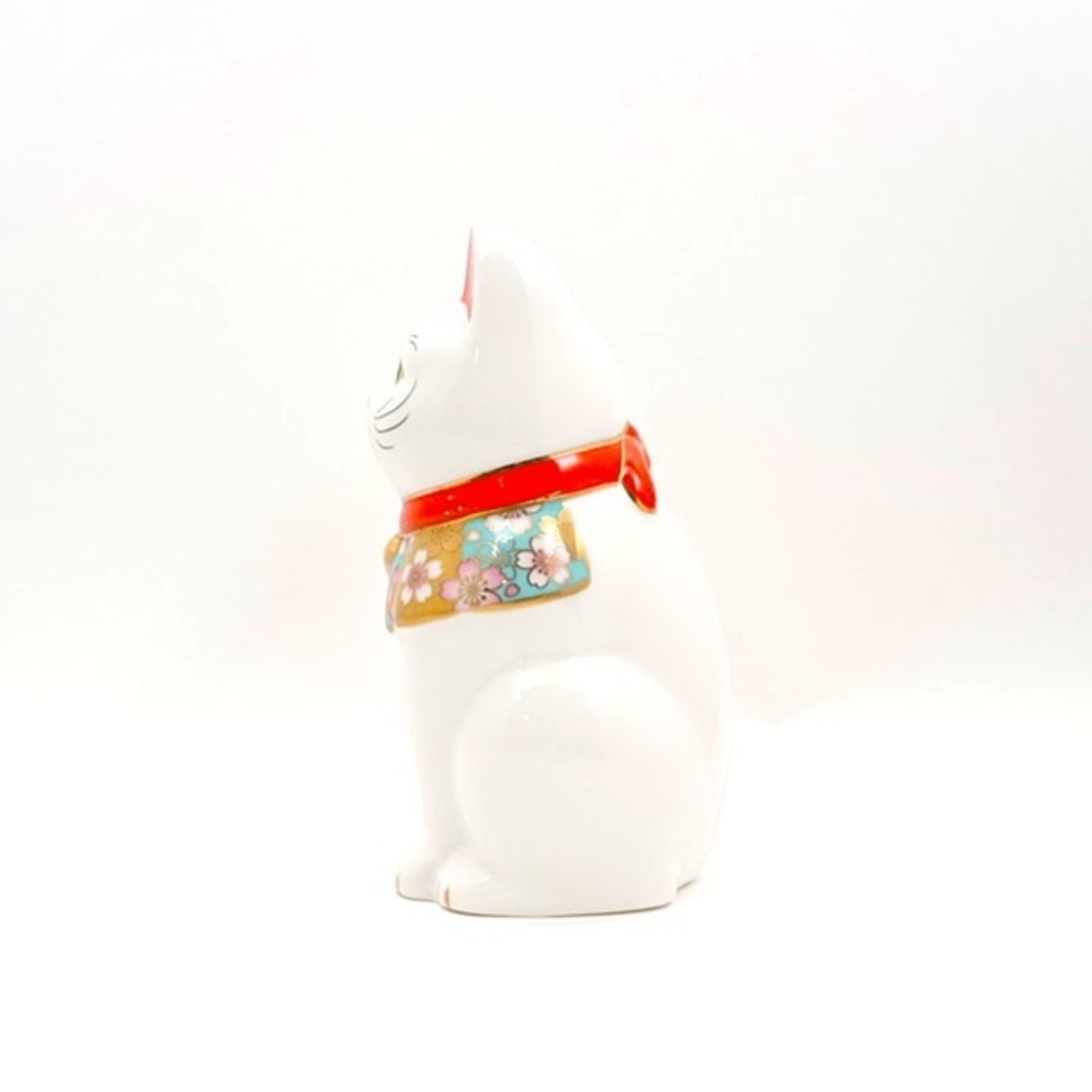 桜づくし招き猫 (白・中)