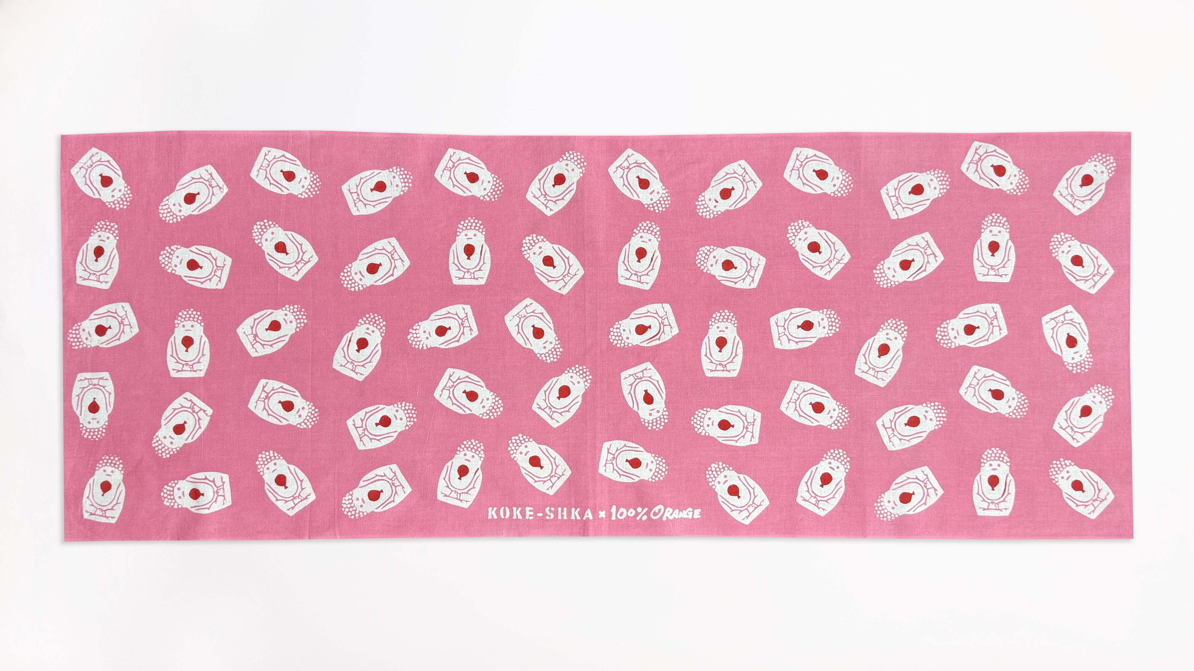 注染本染め リトルブッダ手ぬぐい（100%ORANGE × コケーシカ ）