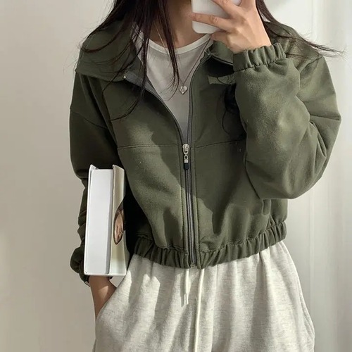 女性用長袖ベルベットシャツ,冬と冬用のカジュアルな服装,ジッパー付き,レトロな韓国スタイル,2023 パーカー ジャージ ｙ２ｋ T240908203849_04