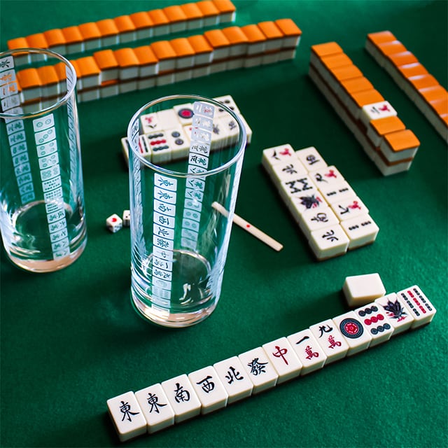 趣味のグラスシリーズ 【 全員テンパイ！ 】 名入れ 麻雀 マージャン