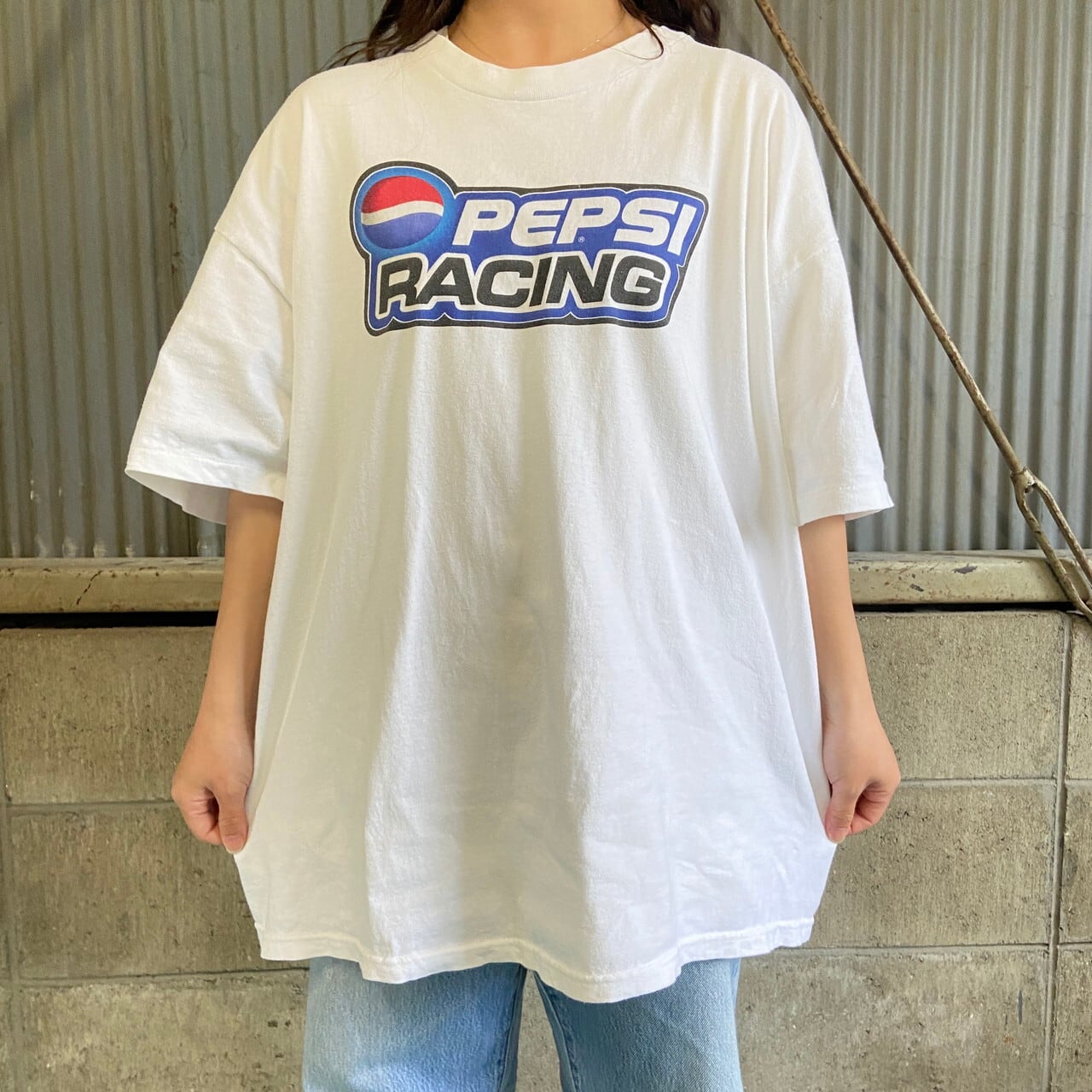 ペプシ USA製90s 企業プリントロゴ半袖Tシャツ 白XL ビッグサイズ古着-