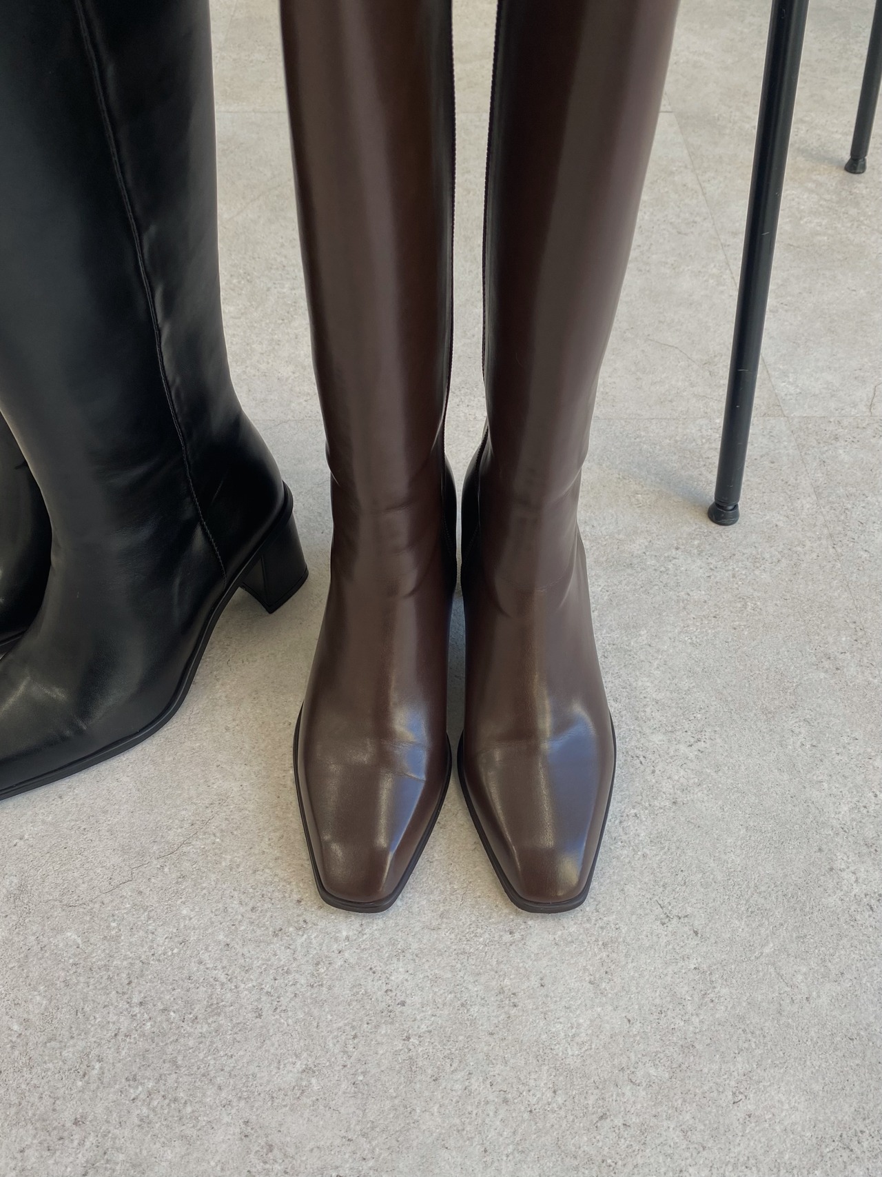 square heel long boots