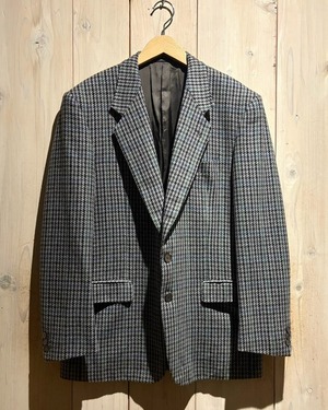 【a.k.a.C.a.k.a vintage】“PIERRE CARDIN” Cashmere × Wool Houndstooth Pattern Tailored Jacket