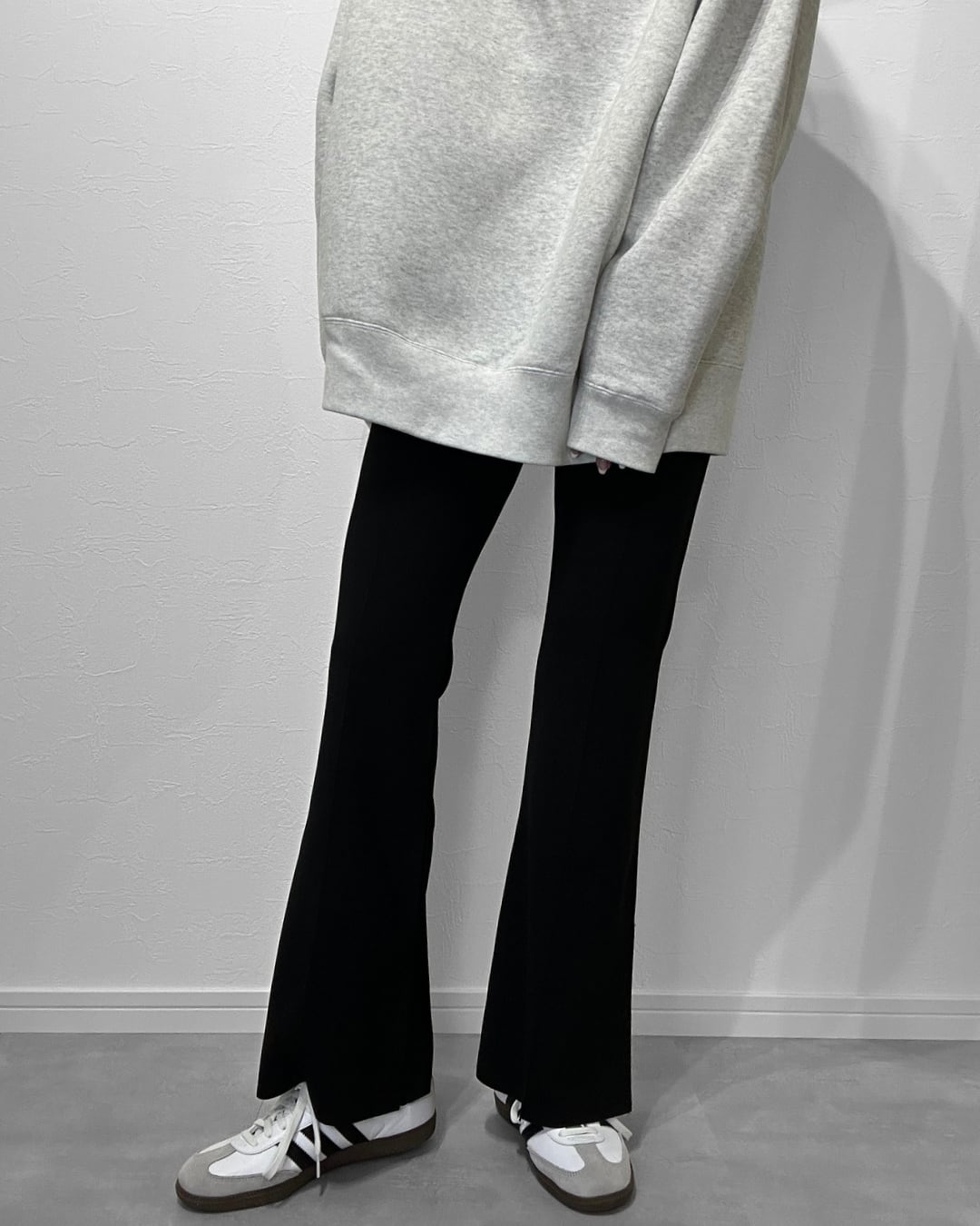 center line flare pants / black