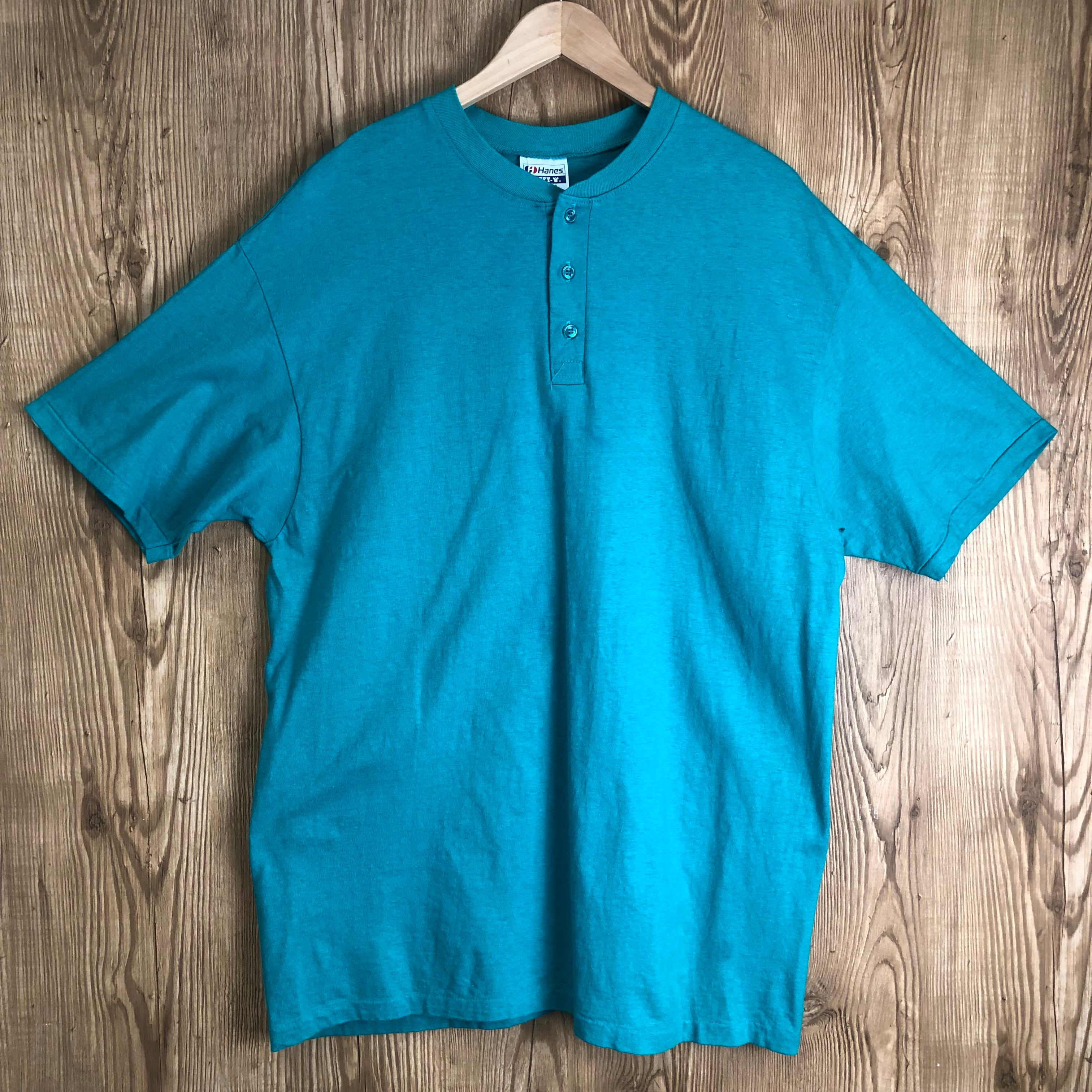USA製 80s VINTAGE HANES タグ ヘンリーネック T-sh シングル USA製 80s VINTAGE HANES タグ ヘンリーネック T-sh シングル