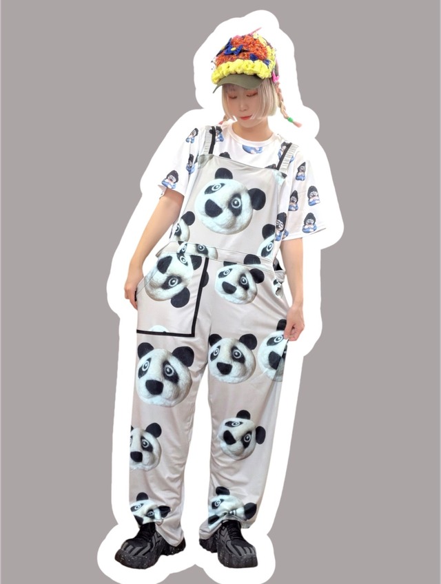 【8/28(金)20:00-9/3(木)23:59まで限定❣️】いっこの実 / オーバーオール（グレージュ/パンダ）