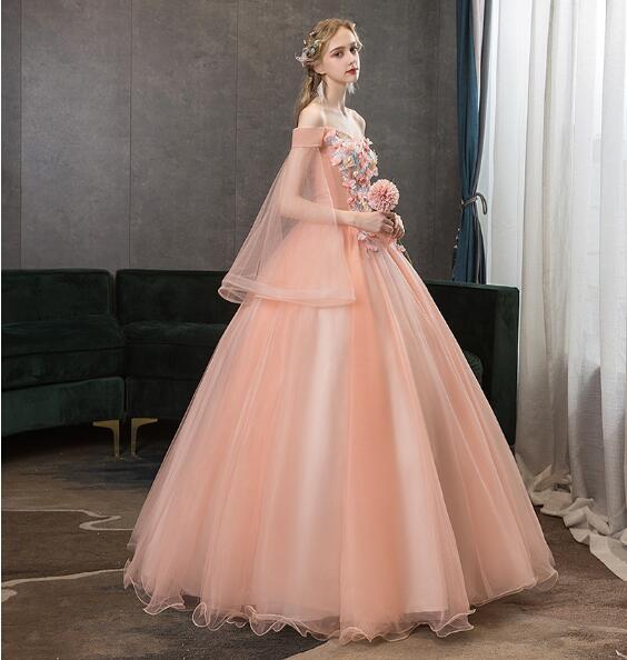 美品！ カラードレス 薄ピンク ソフトチュール フレアスカート 憧れの