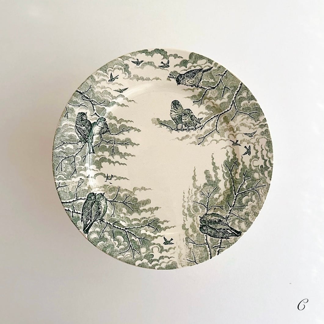 Sarreguemines　サルグミンヌ　プレート　フランスアンティーク Sarreguemines サルグミンヌ プレート NEIGE C（フランス） | ぽわにえ