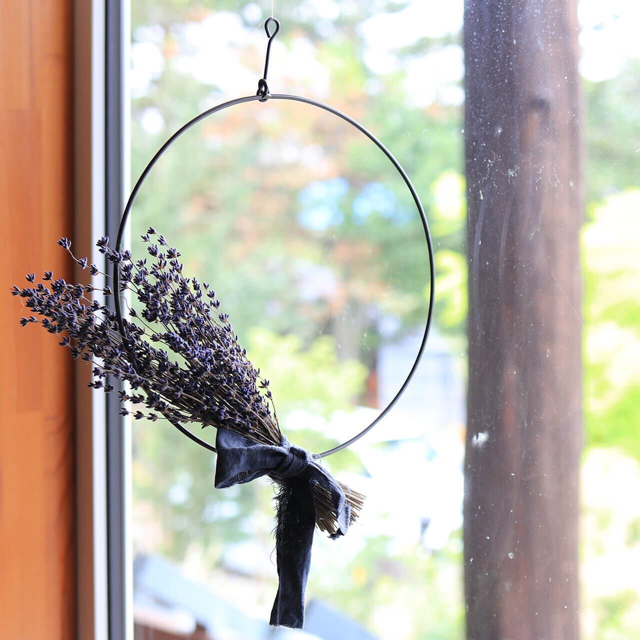 アイアンデコレートリース 富良野産ラベンダー / シンプルモダン  