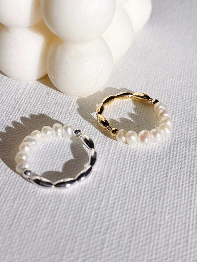 Half F.pearl ring（Silver 925）