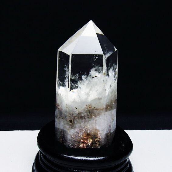 水晶 六角柱 水晶 ポイント 台座付属 一点物 152-3779