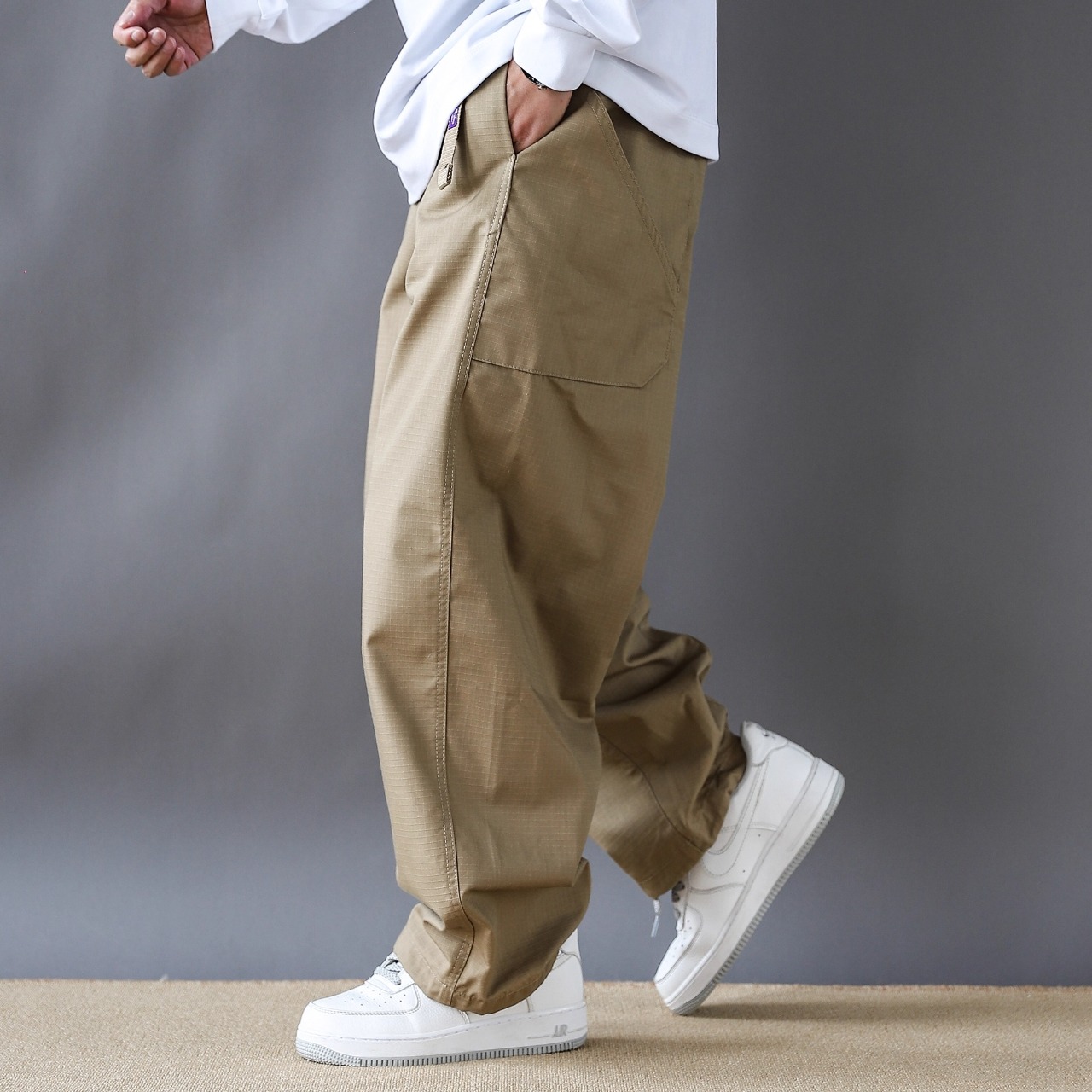 Belted wide tapered pants 1117 - 8