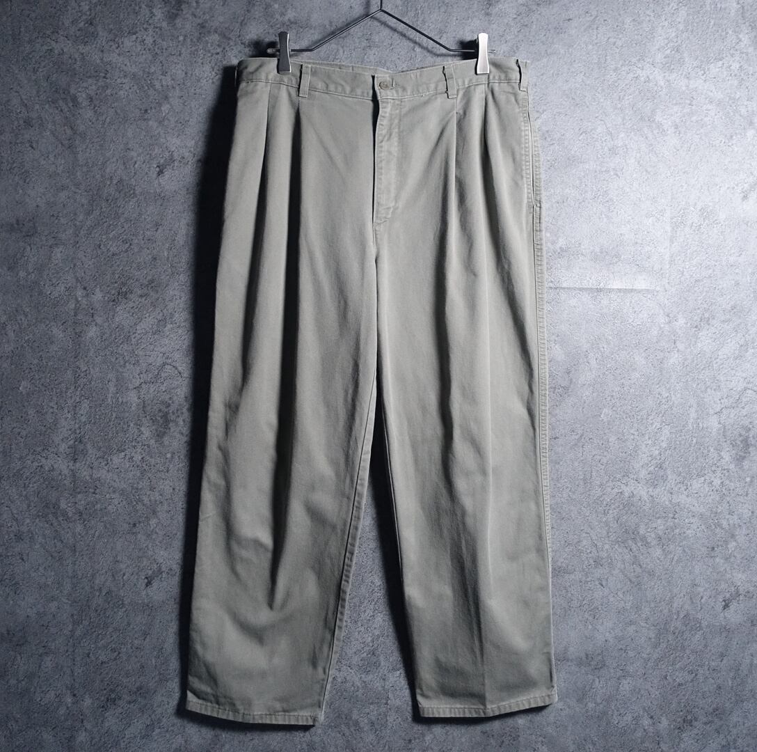 90s “DOCKERS” Khaki Two Tuck Wide Tapered Chino Pants | 古着屋 FORCE