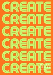 Bold CREATE Pattern ネオン配色 テキストアート｜空間を明るくするモダンポスター｜  インテリアA2ポスター