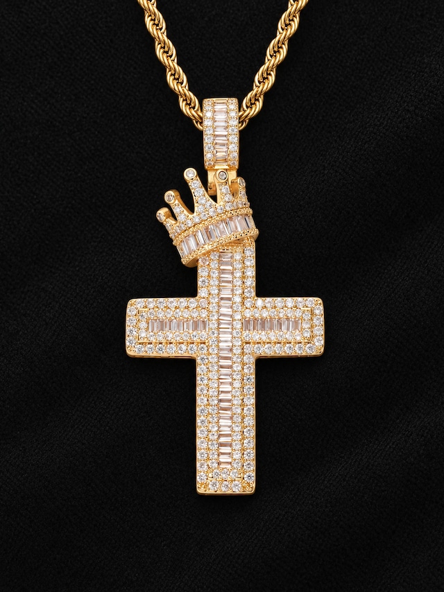Crown Cross Pendant -Gold/Silver-