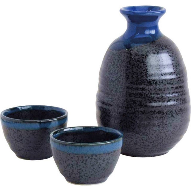 高田焼 釉重ね酒器揃天目