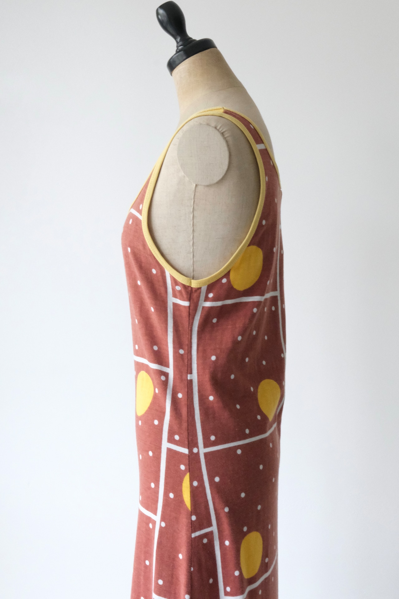 Vintage retro geometric dot maxi tank dress
