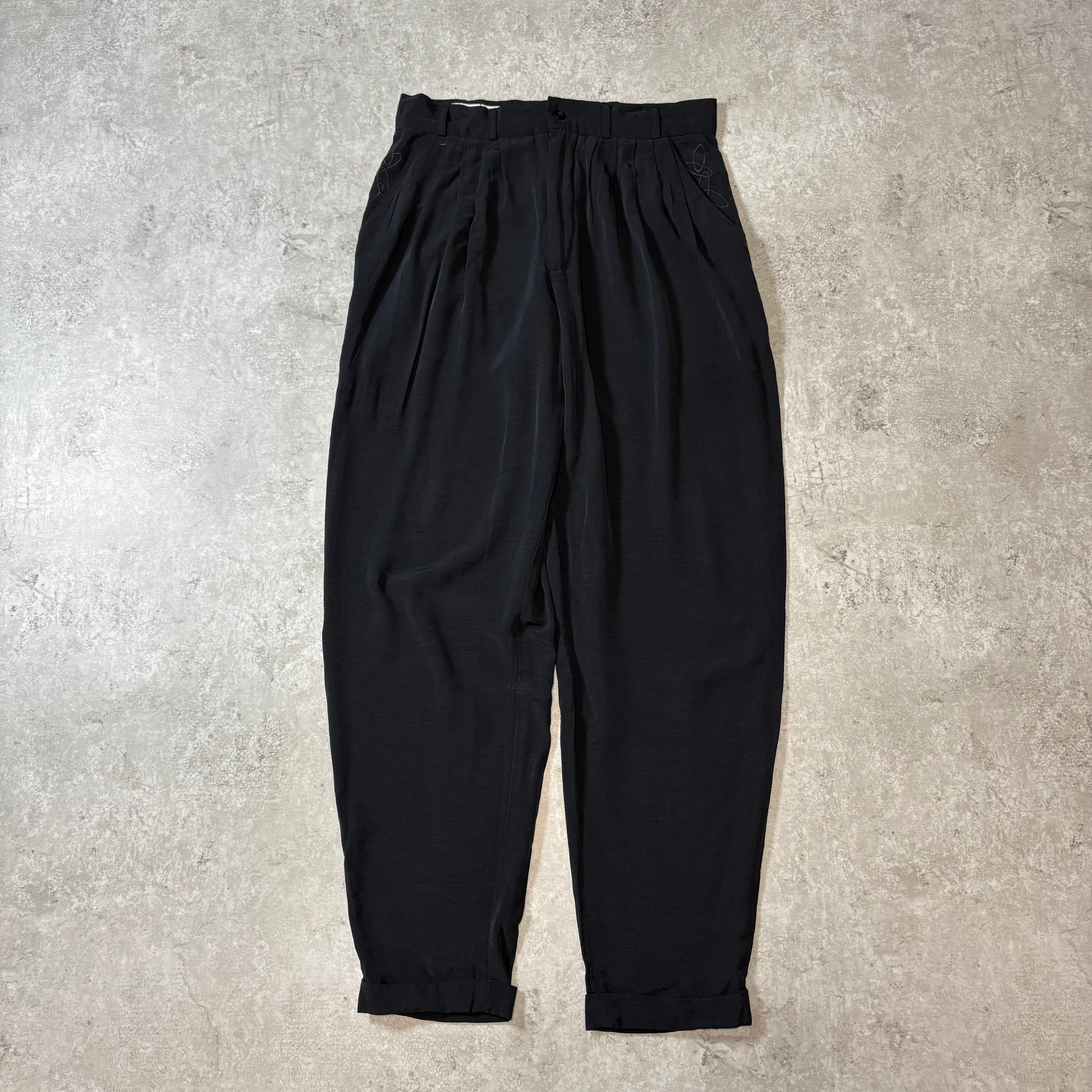 ~1990s "POLICY" RAYON×NYLON Design Slacks