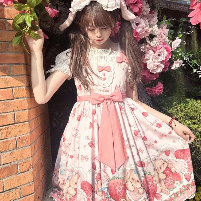 甘ロリ♡うさぎといちごのロリィタセットアップ set106☆ | Pay ID 甘ロリ♡うさぎといちごのロリィタセットアップ set106☆ | Pay ID