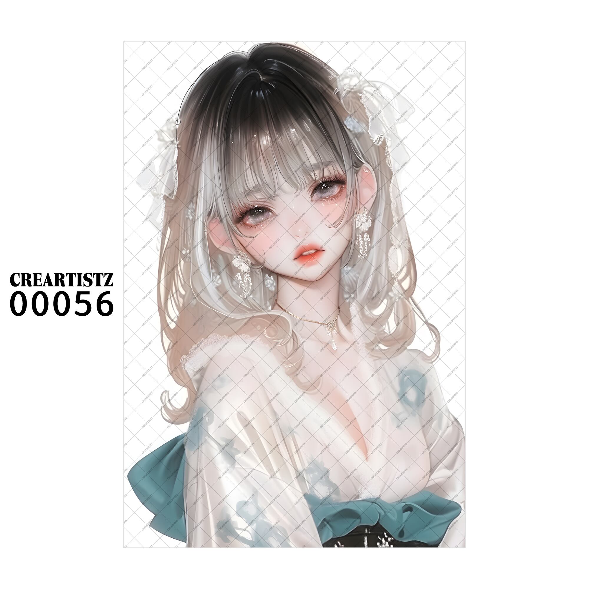 00056 ガール キュート オリジナル ペーパー/ステッカー 4枚セット CREARTISTZ