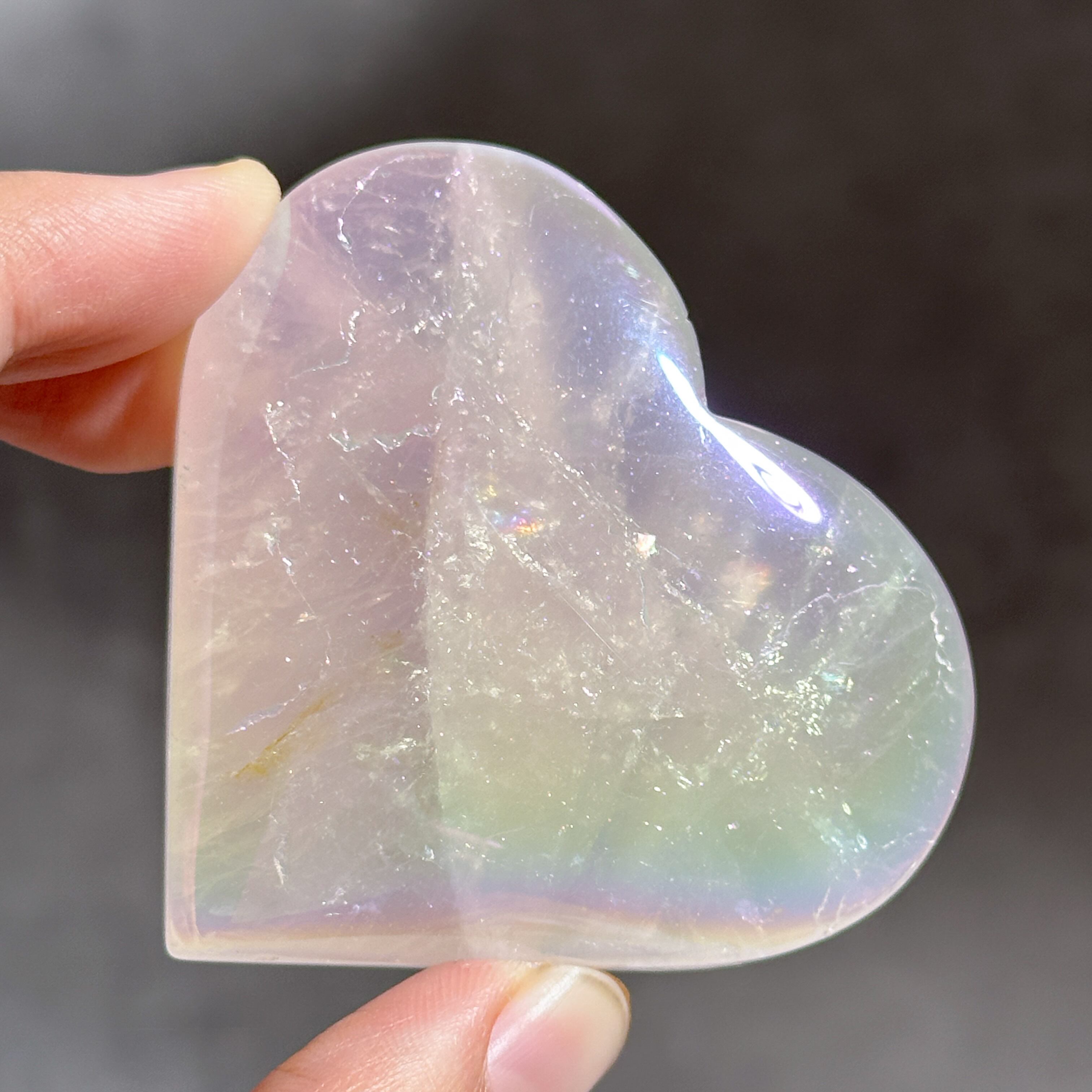 エンジェルオーラハートローズクォーツ 178g 天然石 パワーストーン ♡エンジェルオーラローズクォーツ ハート84♡ Angel Aura Rose Quartz