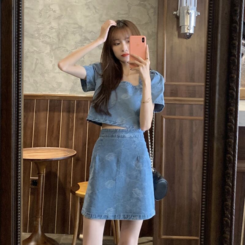 サマートップス スカート 大人ガーリー スウィート キュート カジュアル 夏物 スーパーモール94149388076