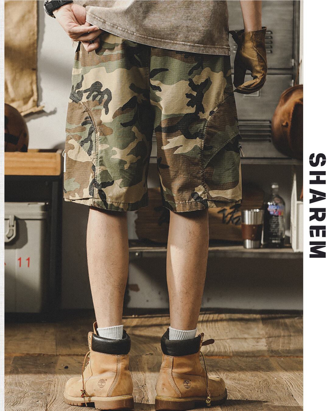 Camouflage Cargo Shorts B0298