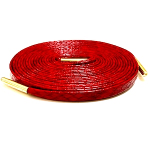 SNAKE LEATHER SHOELACES 【RED】