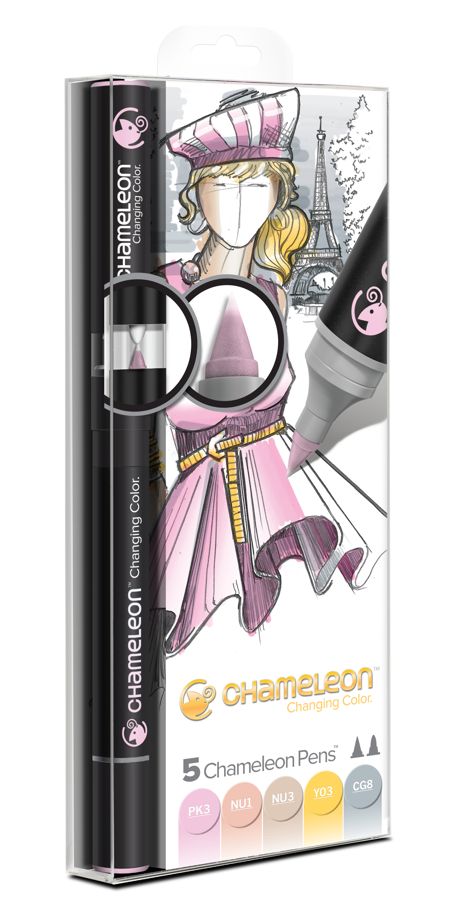 Chameleon Pen 5 Pen Pastel Set (カメレオンペン　5本入りパステルセット)