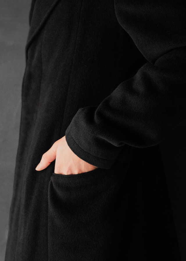 EMPORIO ARMANI 05AW angora blend fly front wool chester coat