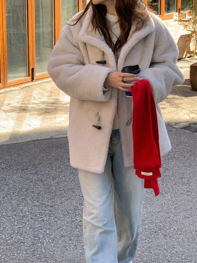 (予約) verveine / High-neck duffle reversible shearing mustang 1color