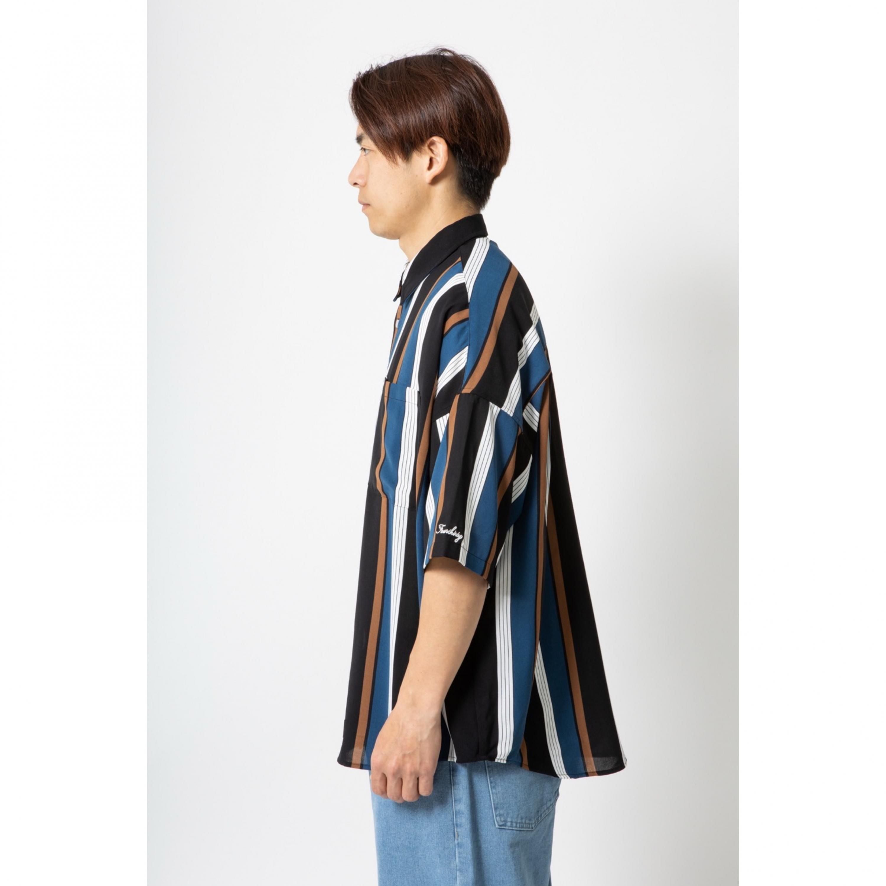 430FOURTHIRTYフォーサーティL/S STRIPE BIG SHIRT fourthirty】S/S STRIPE BIG SHIRT [ショートスリーブ ストライプ