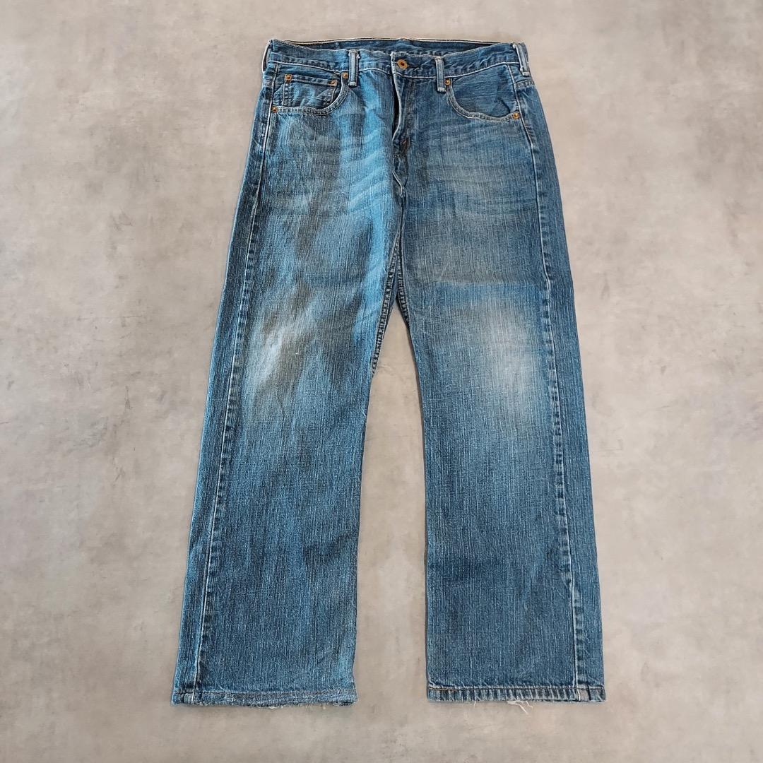 リーバイス569 Levis W30 ワイド バギー 青 古着 ヒゲ 21669