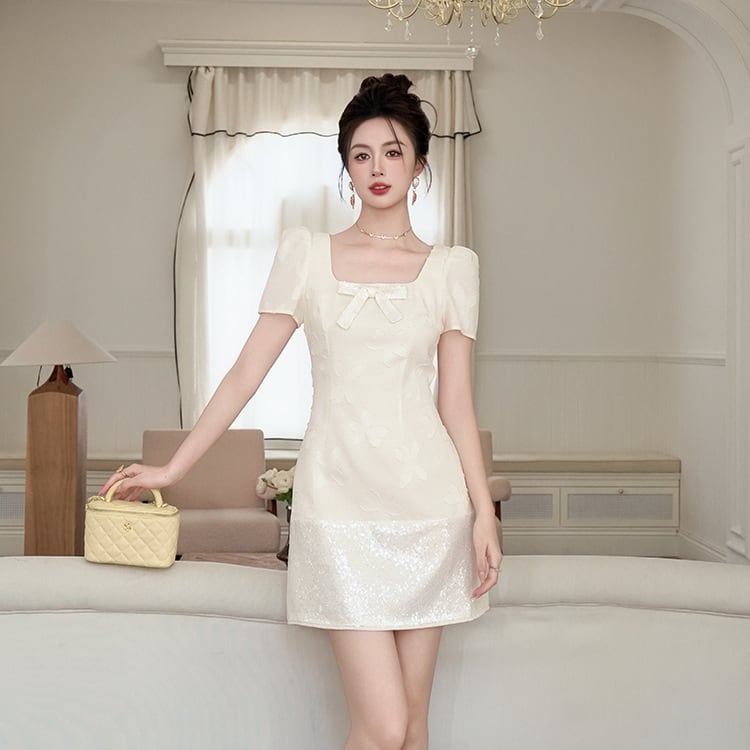 【dress】リボン付きデートワンピース M33078