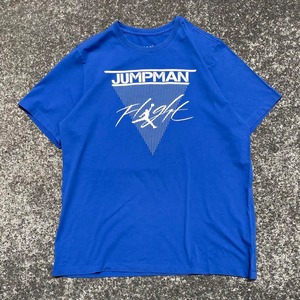 【XLサイズ】AIR JORDAN Flight ジャンプマンロゴ 青×白 古着 Tシャツ
